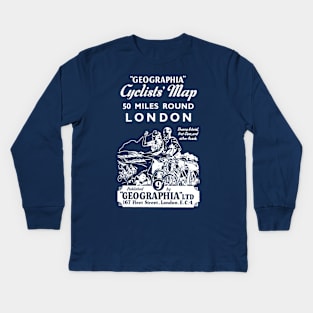 Vintage London Cycle Map Kids Long Sleeve T-Shirt